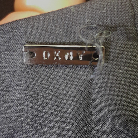 DKNY Womens Ponte Knit Mini Skirt Pencil Navy Blue Faux Wrap Stretch SZ 12 1524 - Picture 7 of 14